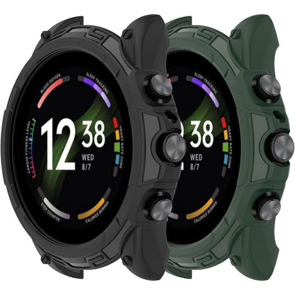 Compatible for Fossil Gen 6 42MM 44MM Case Protective Bumper Cover Case for Fossil Gen 6 Smartwatch Accessories (Gen 6 44MM, Black&Black)