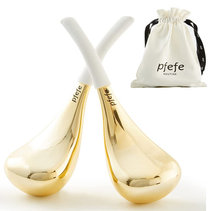 pfefe Ice Globes Facial Skin Care Tools for Women Face Eyes, Stainless Steel Face Beauty Cryo Sticks for Girls Ladies, Esthetician Supplies Cooling Spa Globes Cold Roller with Storage Case