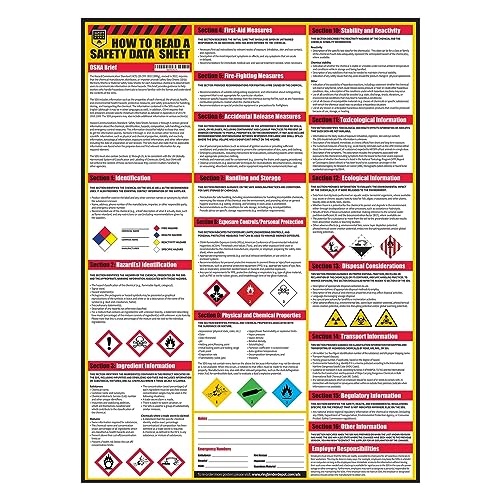 Buy now How To Read A Safety Data Sheet (SDS/MSDS) Poster, 24 x 33 Inch, UV Coated Paper (Poster) at indiglob india