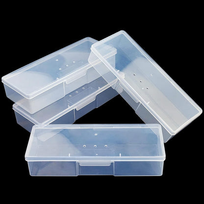 Clear Manicure Tool Box, Personal Nail Box Storage Case for Organizing, Plastic Nail Tool Box for Manicure Pedicure Kit (4pcs)