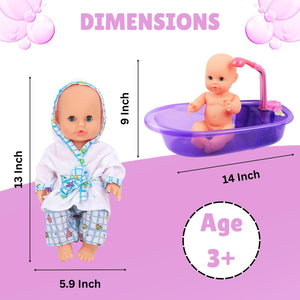 Buy now Liberty Imports Baby Bath Toys 13-Inch Little Newborn Doll Bath Set - Real Working Bathtub with Detachable Shower Spray and Accessories for Kids Pretend Play at indiglob india