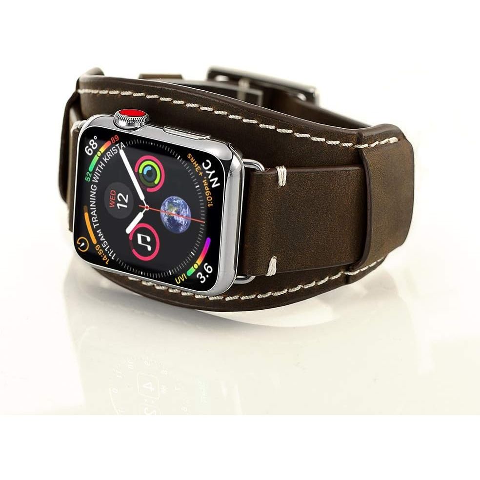 Buy now Leather Band Compatible with Apple Watch Series 9 8 45mm Bands, Genuine Leather Strap with Stainless Clasp for Watch Ultra 2 49mm/SE Series 7 6 5 4 3 2 45mm 44mm 42mm Band at indiglob india