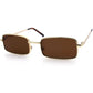 SA106 Mens Retro Vintage Narrow Rectangular Pimp Metal Sunglasses