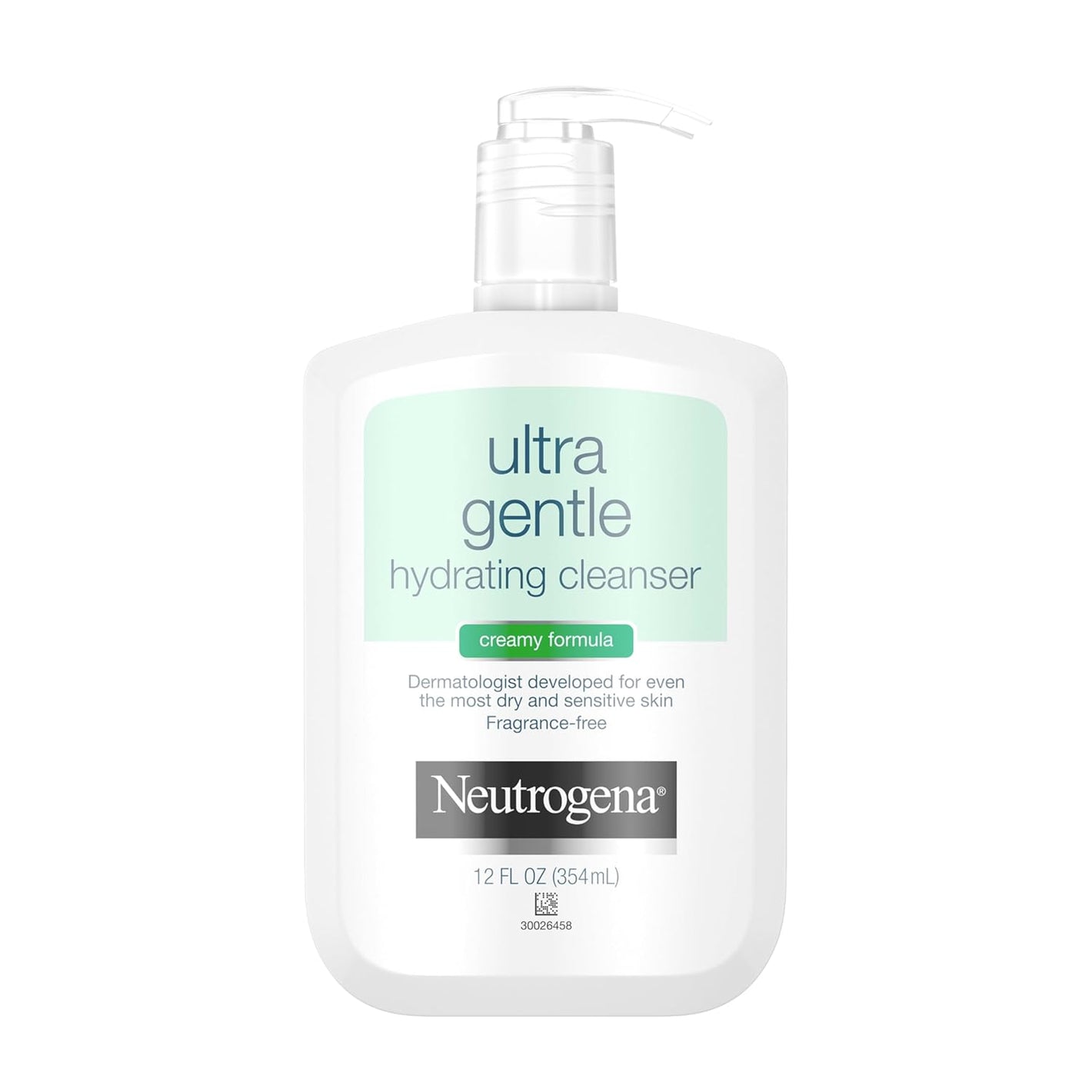 Neutrogena Ultra Gentle Hydrating Facial Cleanser, Non-Foaming Face Wash for Sensitive Skin, Gently Cleanses Face Without Over Drying, Oil, Soap & Fragrance-Free, 12 fl. oz