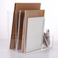 Buy now SANRUI Acrylic File Organizer with Pencil Holder Multi-Functional Clear Desk Accessories Organizer with 2 Slot Magazine Book Sorter Holder , 3 Compartments at indiglob india