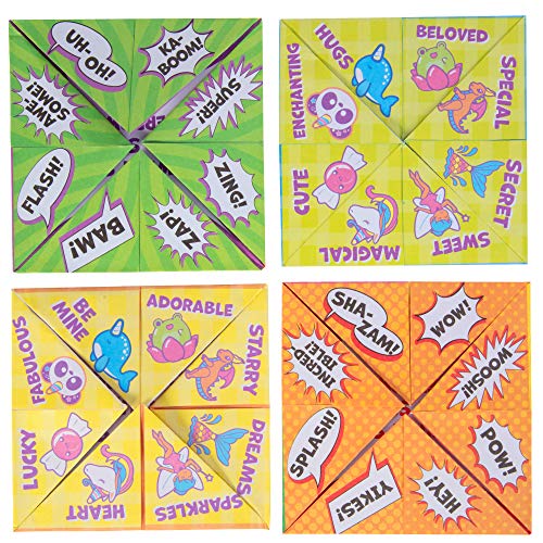 Buy now Valentines Day Cards for Kids Classroom- Fantasy Fortune Teller Kits (24ct)-Perfect Valentines Day Gifts for Kids School Exchange for Boys & Girls-Each Includes Pre-Folded Paper Origami Cootie Catcher at indiglob india