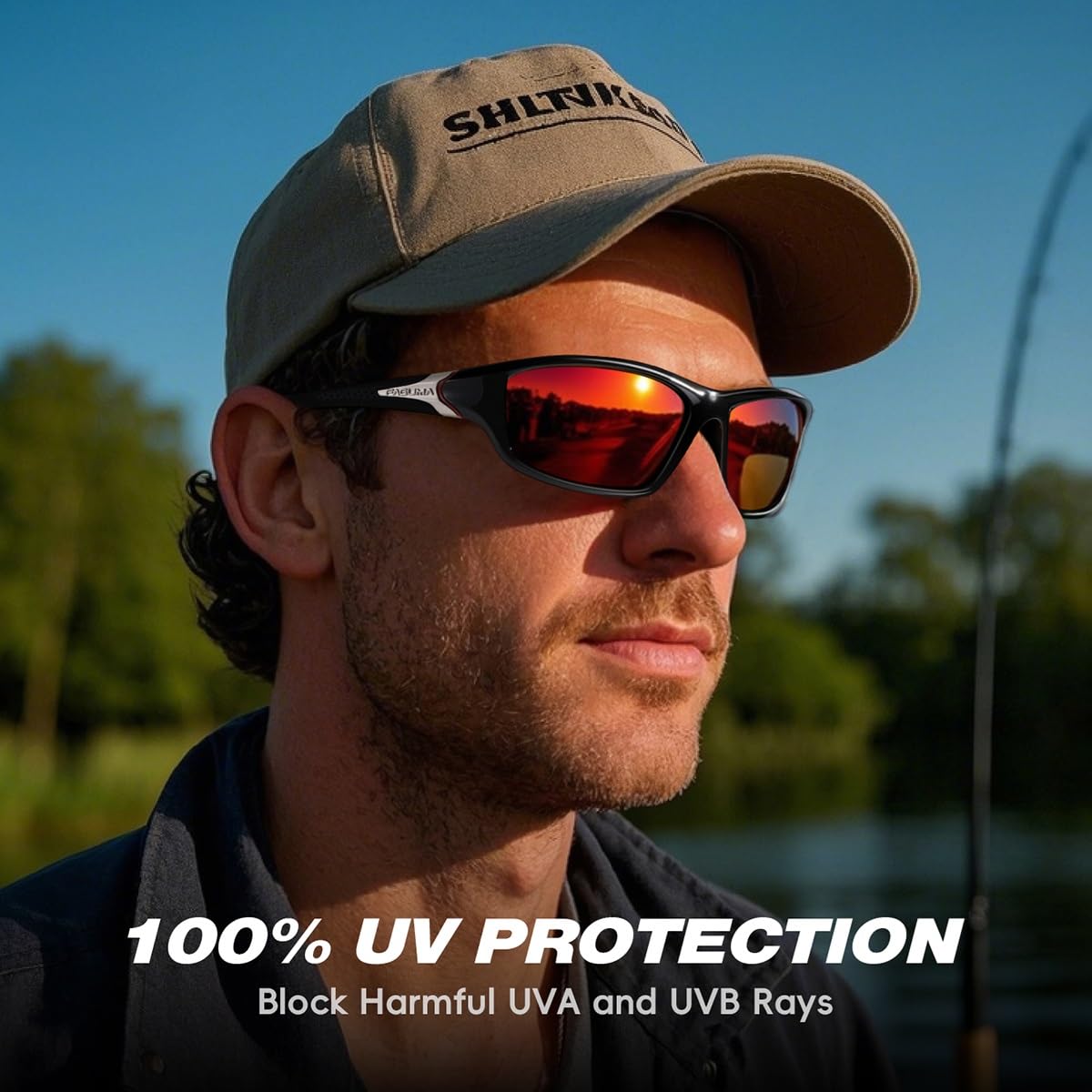 Buy now FAGUMA Sports Polarized Sunglasses For Men Cycling Driving Fishing UV400 Protection at indiglob india