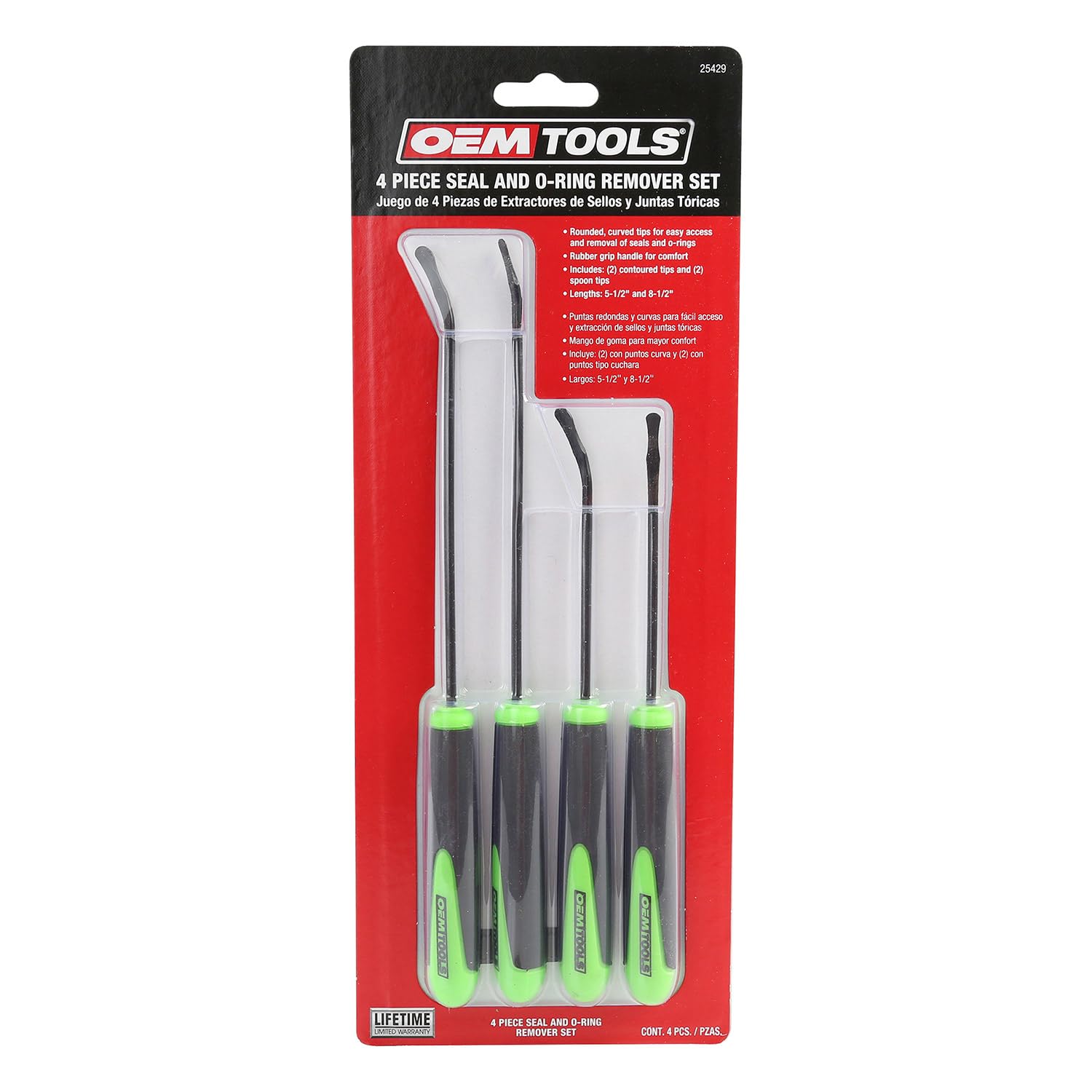 Buy now OEMTOOLS 25429 O Ring and Seal Removal Pick Set, Short and Long Spoon Type Hose and O-Ring Removal Set, Includes 4 Contoured Automotive Picks for Seals, Bushings, Hoses, and O Rings at indiglob india