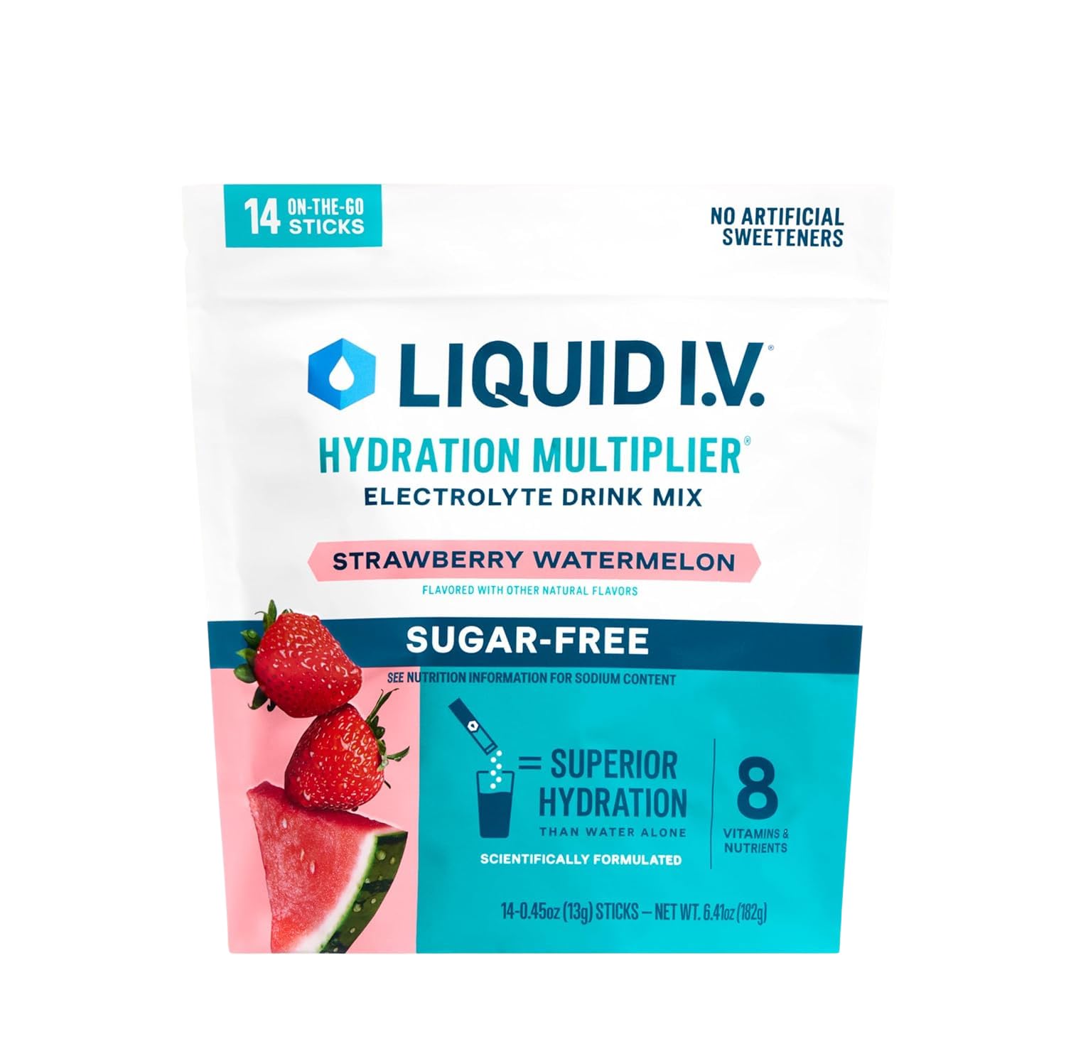 Buy now Liquid I.V.® Hydration Multiplier Sugar-Free - Raspberry Lemonade | Electrolyte Powder Drink Mix | 1 Pack (14 Servings) Strawberry Watermelon at indiglob india