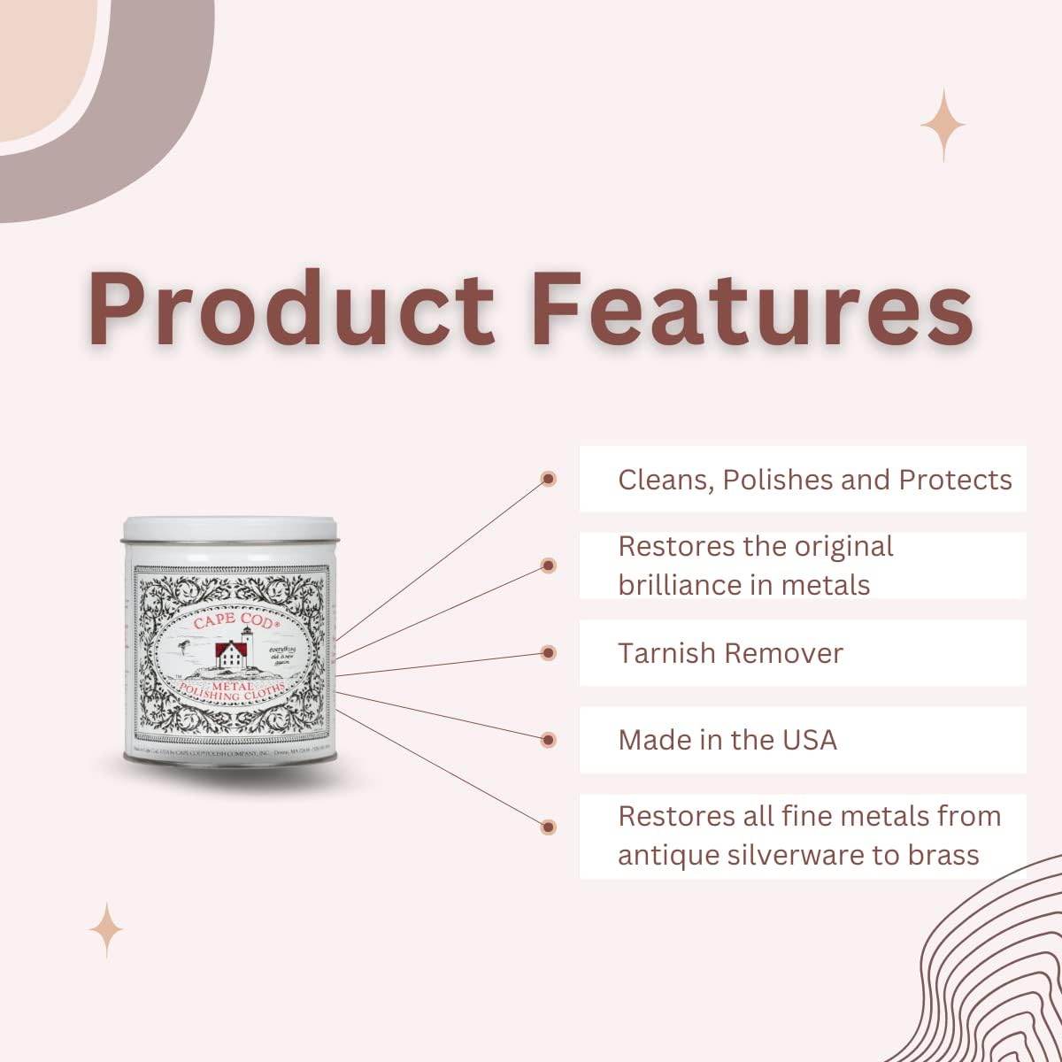 Cape Cod Polishing Metal Tin Bundle for Fine Metals | (12) 4X6 Polishing Cloths | (1) 12x12 Buffing Cloth | (1) Pair of Nitrile Gloves - My Store