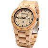 BEWELL ZS-W086B Wooden Watch Men Gifts Handmade Date Display Quartz Movement Analog Lightweight Wood Wrist Watches - Maple Wood