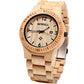 BEWELL ZS-W086B Wooden Watch Men Gifts Handmade Date Display Quartz Movement Analog Lightweight Wood Wrist Watches
