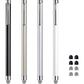 Stylus Pens for Touch Screens, ChaoQ 4 Pcs Mesh Fiber Stylus, with 4 Replaceable Mesh Tips and 4 Replaceable Rubber Tips (Silver, Black, White, Champagne)