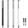 Stylus Pens for Touch Screens, ChaoQ 4 Pcs Mesh Fiber Stylus, with 4 Replaceable Mesh Tips and 4 Replaceable Rubber Tips (Silver, Black, White, Champagne) - 4 Colors - silver/black/white/champagne
