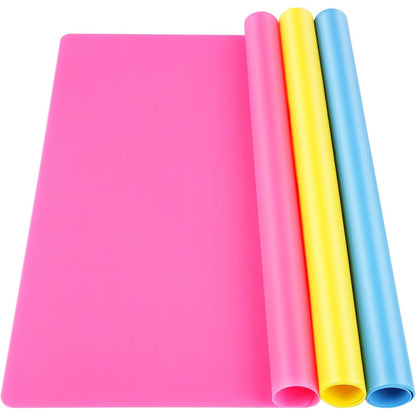 LEOBRO Silicone Mats, 3 PCS 15.7” x 11.7" Silicone Mat for Crafts, Resin Molds, Play Dough Mat, Silicone Sheets for Epoxy Resin, Clay, Crafts