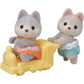 Calico Critters Persian Cat Twins - Two Collectible Figures & Pushcart Accessory Included