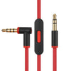 Replacement Audio Cable Cord Wire,Compatible with Beats Headphones Studio Solo Pro Detox Mixr Executive Pill with in Line Mic and Control (Black Red) - Black Red