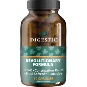 Digestic - Laxative for Constipation Relief, Stool Softener for IBS Severe and Strong Constipation 100% Natural - 60 Capsules - Colon Cleanse, Detox Cleanse, Gas and Bloating Stomach Relief for Adults