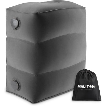 Inflatable Travel Foot Rest Pillow, Kids Airplane Bed, Adjustable Height Leg Pillow for Air Travel, Make a Flat Bed for Kids and Toddlers, Great for Airplane, Train, car（Grey, 1 Pack）