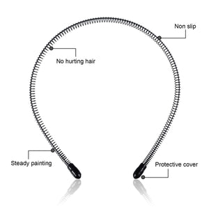 3 Pack Unisex Hair Band Metal Headband Black Head Band Spring Wavy Nonslip Men Women Sports Fashion Headwear (Small Spring)