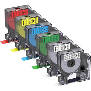Bigger Compatible Label Tapes Replacement for DYMO D1 Label Tapes Color Combo Set (45010 45013 45016 45017 45018 45019) Compatible with DYMO LabelManager 160 280 420P 220P 360D 450 210D, 6-Pack - My Store