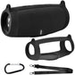 Silicone Case Cover for JBL Charge 5 Portable Bluetooth Speaker, Travel Gel Soft Skin,Waterproof Rubber Carrying Pouch with Strap (Black)