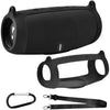 Silicone Case Cover for JBL Charge 5 Portable Bluetooth Speaker, Travel Gel Soft Skin,Waterproof Rubber Carrying Pouch with Strap (Black) - Black