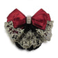 Lady Bow Hair Bun Net Snood Crochet Net Bun Hair Cover Hair Accessories Bowknot Decor Barrette Hair Clip Lace Flower Hair Accessories (Black)