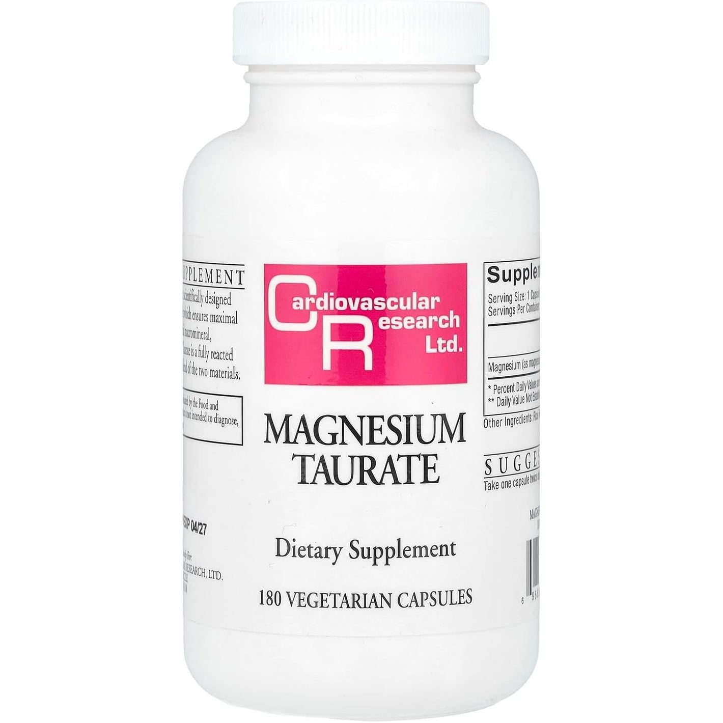 Cardiovascular Research Magnesium Taurate 125 mg, Creamy White, 180 Capsules (MAGT2)