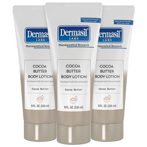 Dermasil Body Lotion, Cocoa Butter, 3-Pack – Non-Greasy, Fast-Absorbing, Sweet Scent, 8 Oz Ea