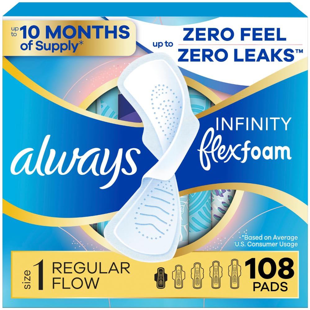 Buy now Always Pads Size 1 Infinity with Flex Foam 18 Count (Pack of 3) at indiglob india