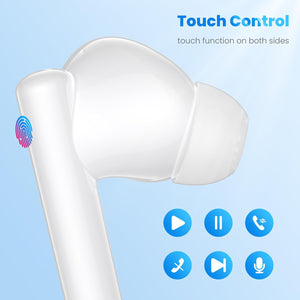 Wireless Earbuds for Google Pixel 10 8 9 Pro XL Fold 7 6 A, 5.3 Bluetooth Headphones Noise Canceling Ear Bud with Mic Touch HiFi Stereo for iPhone 17 Pro Max Air 16 Plus 15 14 Galaxy S25 Ultra S24