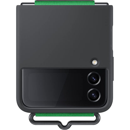 SAMSUNG Galaxy Z Flip4 Clear Cover with Ring, Protective Phone Case with Finger Loop, Handheld Design, US Version, Transparent