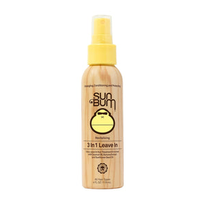 Sun Bum Revitalizing 3 in 1 Leave In Conditioner - Anti Frizz Detangler - Color Safe with UV Protection - Enriched with Coconut Oil and Banana - 4 oz