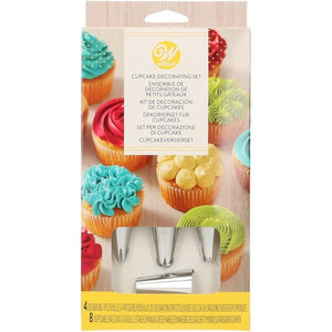Wilton Cupcake Decorating Set, Piping Bags And Tips Set Steel Icing Tips With Plastic Decorating Bags, Piping Tips Set Icing Bags And Tips Set, 12-Piece