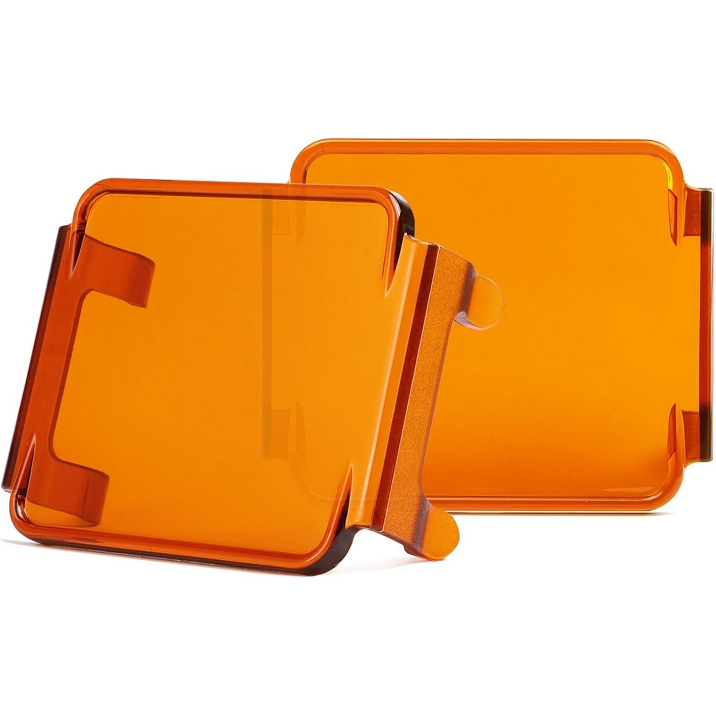 2PCS Pod Light Covers Amber 3 Inch LED Light Bar Cover Amber LED Pods 3x3 Square Work Lights Cube Covers Ditch Pods PC Lens Cover