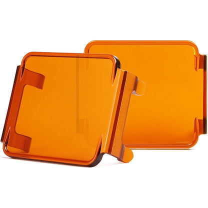 2PCS Pod Light Covers Amber 3 Inch LED Light Bar Cover Amber LED Pods 3x3 Square Work Lights Cube Covers Ditch Pods PC Lens Cover