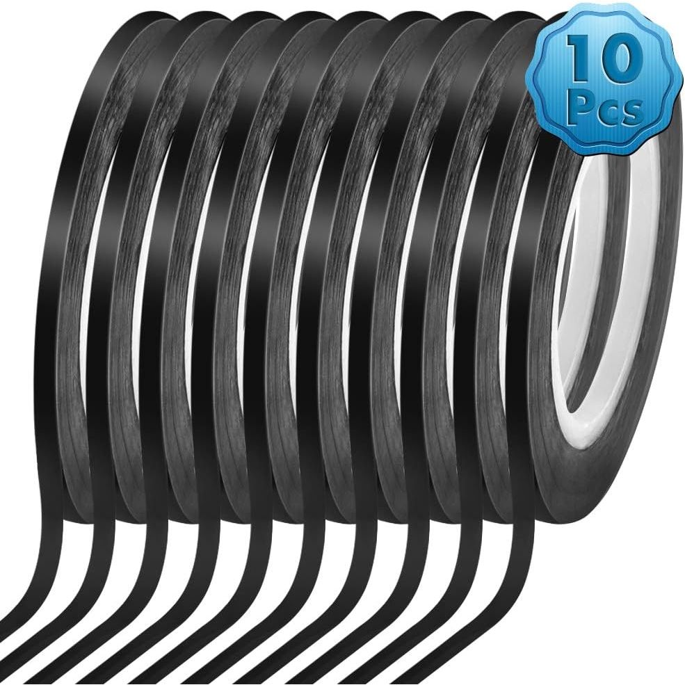 cridoz 10 Rolls 1/8 Pinstripe Tape Dry Erase Board Tape Whiteboard Thin Tape Lines Pinstriping Graphic Chart Line Grid Marking Tape, 108 Feet Per Roll