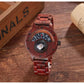 Men's Handmade Wooden Watches Mens Lightweight Analog Quartz Wood Mens Wrist Watch with Compass