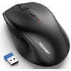 TECKNET Wireless Mouse, 2.4G USB Computer Mouse with 6-Level Adjustable 4800 DPI, Silent Quiet Click，30 Months Battery, Ergonomic Grips, 6 Buttons Portable for PC, Chromebook, Mac - Black