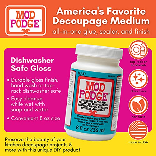 Buy now Mod Podge Dishwasher Safe Waterbased Sealer, Decoupage Glue with Gloss Finish, 8 fl oz (Pack of 3), Clear (CS15059A)- (Pack of 3) at indiglob india