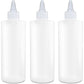BRIGHTFROM Twist Top Applicator Bottles, Squeeze 8 OZ, Empty Hair Coloring Plastic Bottles, Refillable, Leak Proof - Open/Close Nozzle - Multi Purpose (Pack of 3)