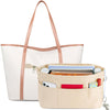 HyFanStr Purse Organizer Insert with Zipped Top for Tote Bag, Handbag Shaper with 13 Pockets - Beige
