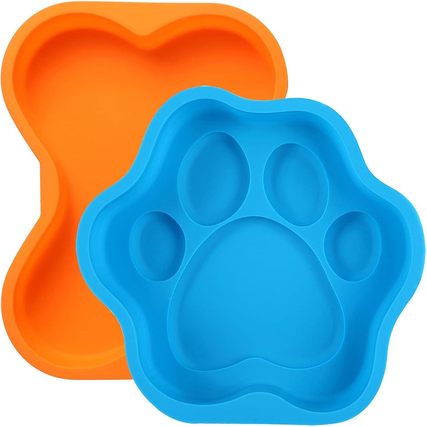 2Pcs Silicone Dog Birthday Cake Pans, Bone Shape, 8 Inch