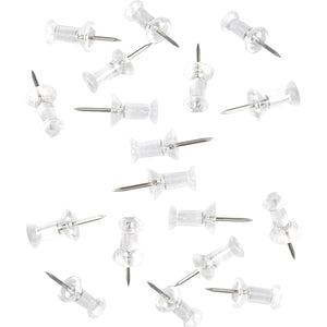 100-Pack Push Pins Tacks, Clear Plastic Head, Steel Point,Thumb Tacks for Wall Corkboard Map Calendar Photo -Home Office Craft Projects Heavy Duty Head Pin - My Store