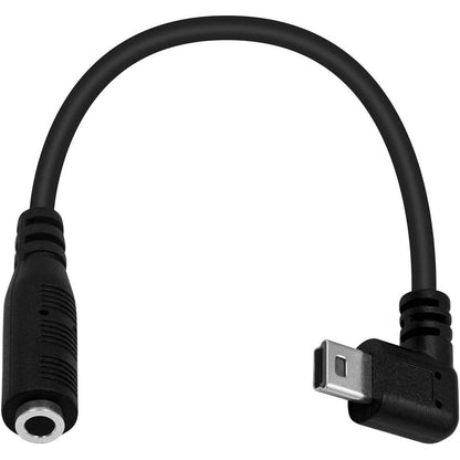 Duttek Mini USB to 3.5mm Cable, Right Angled Mini USB Male to 4 Pole 3.5mm Female Cable Cord for Active Clip Mic Microphone Adapter Cable-15cm/5.9 in