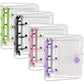 4 Set Mini Transparent 3-Ring Binder Covers with Grid Inner Page and 12 Pcs Binder Pockets(3 Pcs/Set) Clear PVC Binder Cover with Snap Button Mini Loose Leaf Notebook Binder(80 Sheets Paper/Set)