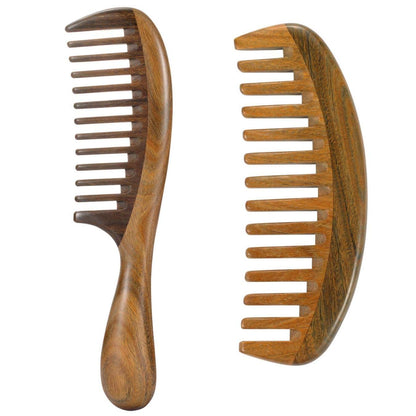 Louise Maelys Hair Comb Wooden Wide Tooth Combs for Curly Hair Detangling Sandalwood