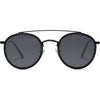 SOJOS Retro Vintage Round Polarized Sunglasses for Women Men Small Double Bridge Circle Sunnies SJ1104 - Dark Black/Grey