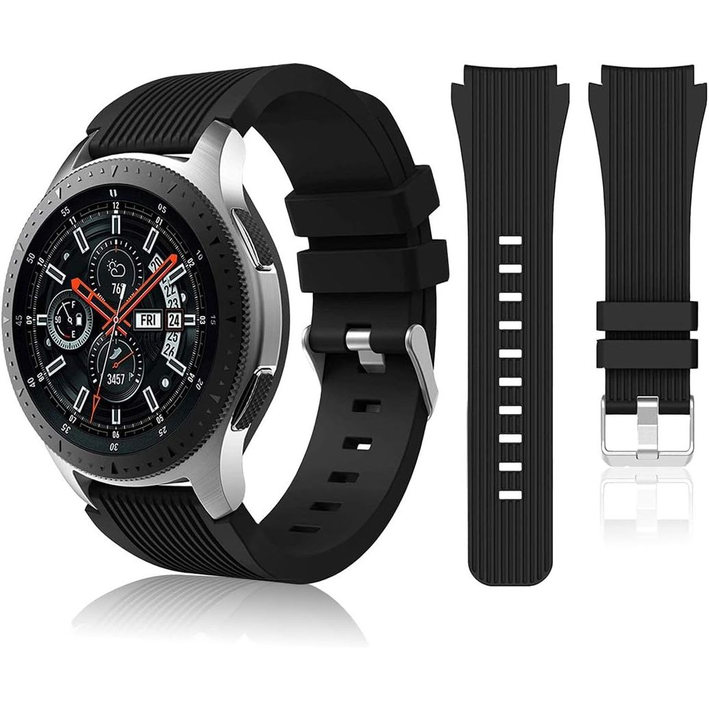 HSWAI Compatible with Samsung Galaxy Watch 46mm Bands/Gear S3 Frontier, Classic Watch Bands/Galaxy Watch 3 Bands 45mm, 22mm Soft Silicone Bands Bracelet Sports Strap for Men & Women.
